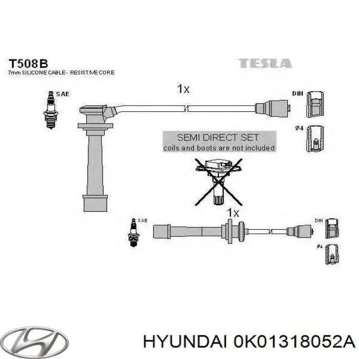 Дроти запалювання Hyundai/Kia 0K01318052A ціна, від 17.62 USD