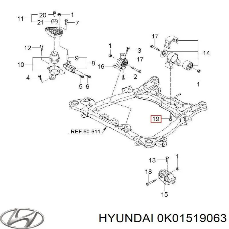  Hyundai/Kia 0K01519063 ціна, від 4.04 USD