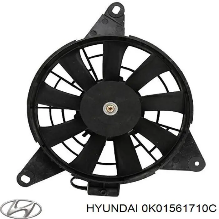 0K01561710 Hyundai/Kia дифузор радіатора кондиціонера, в зборі з крильчаткою і двигуном