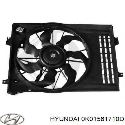 Купити 0K01561710E Hyundai/Kia Дифузор радіатора кондиціонера, в зборі з крильчаткою і двигуном
