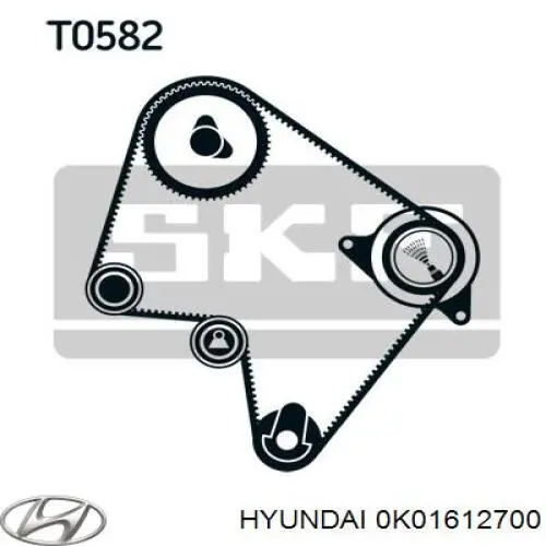 0K01612700 Hyundai/Kia ролик натягувача ременя грм
