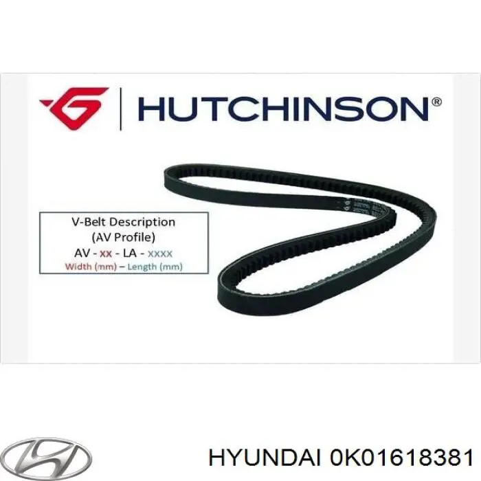 Купити 0K01618381 Hyundai/Kia Ремінь генератора