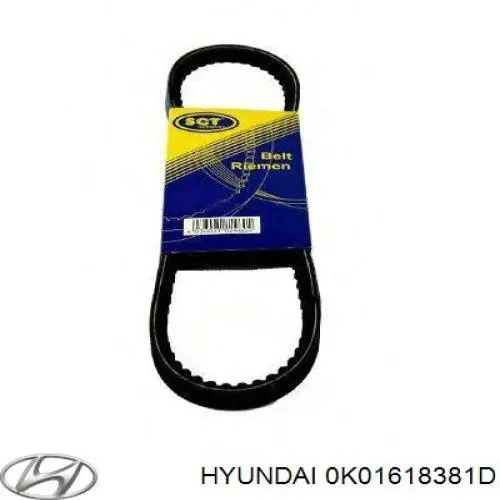 Ремінь приводний, агрегатів 0K01618381D Hyundai/Kia