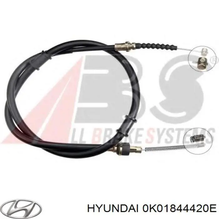 Купити 0K01844420E Hyundai/Kia Трос ручного гальма задній, лівий