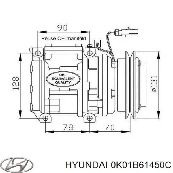 Купити 0K01B61450C Hyundai/Kia Компресор кліматичної установки