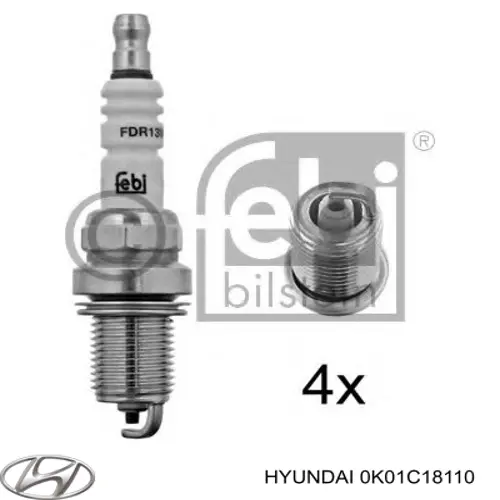 Свічки запалювання 0K01C18110 Hyundai/Kia