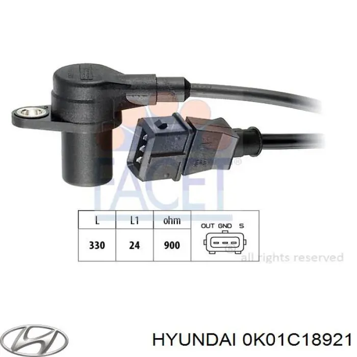 Датчик колінвала 0K01C18921 Hyundai/Kia