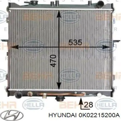 Купити 0K02215200A Hyundai/Kia Радіатор двигуна