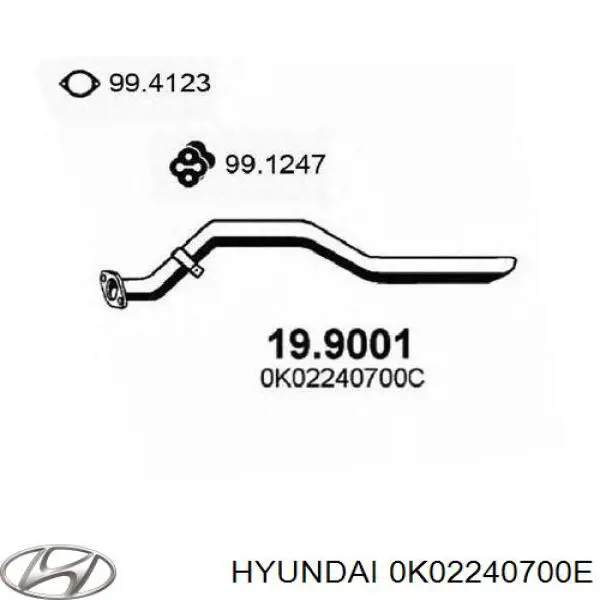 Вихлоп Hyundai/Kia 0K02240700E ціна, від 25.59 USD