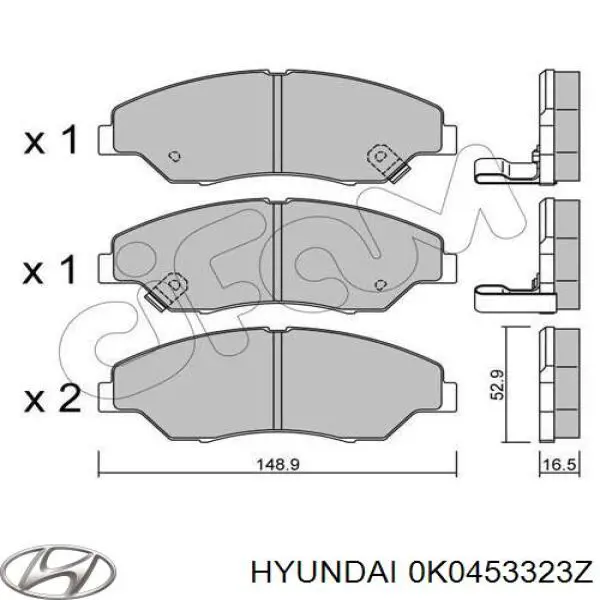 0K0453323Z Hyundai/Kia колодки гальмівні передні, дискові