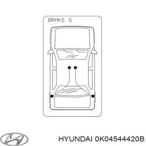 Трос ручного гальма задній, лівий 0K04544420B Hyundai/Kia