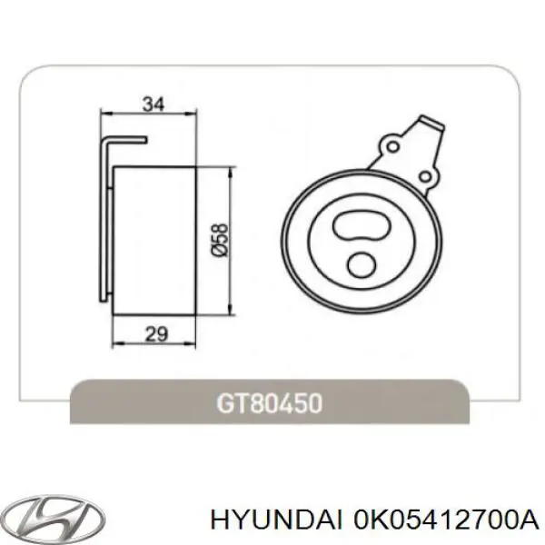 Ролик ГРМ Hyundai/Kia 0K05412700A