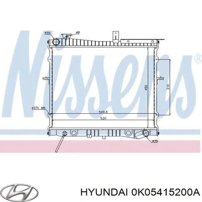 0K05415200A Hyundai/Kia Радіатор охолодження двигуна