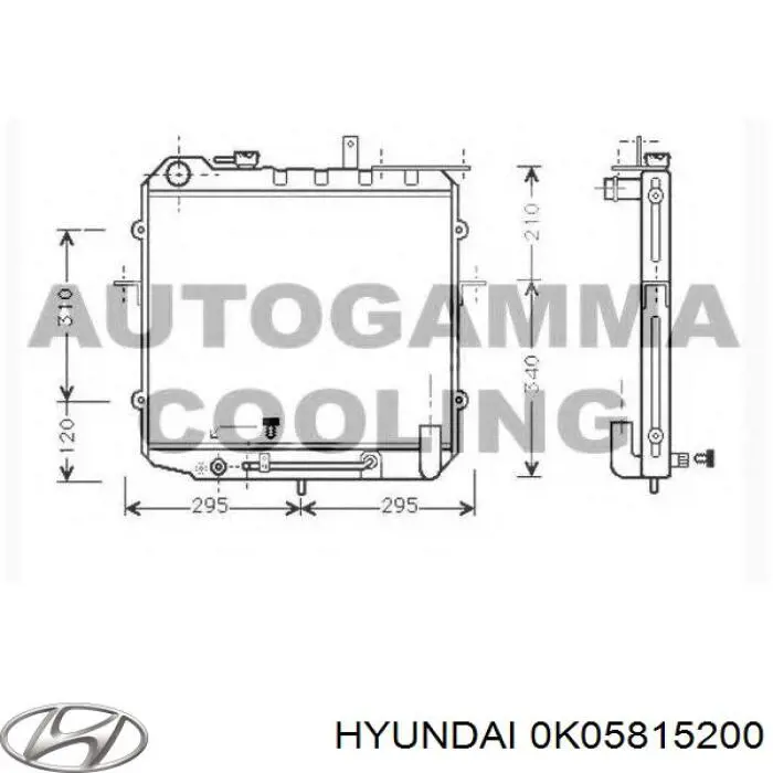0K05815200 Hyundai/Kia Радіатор охолодження двигуна