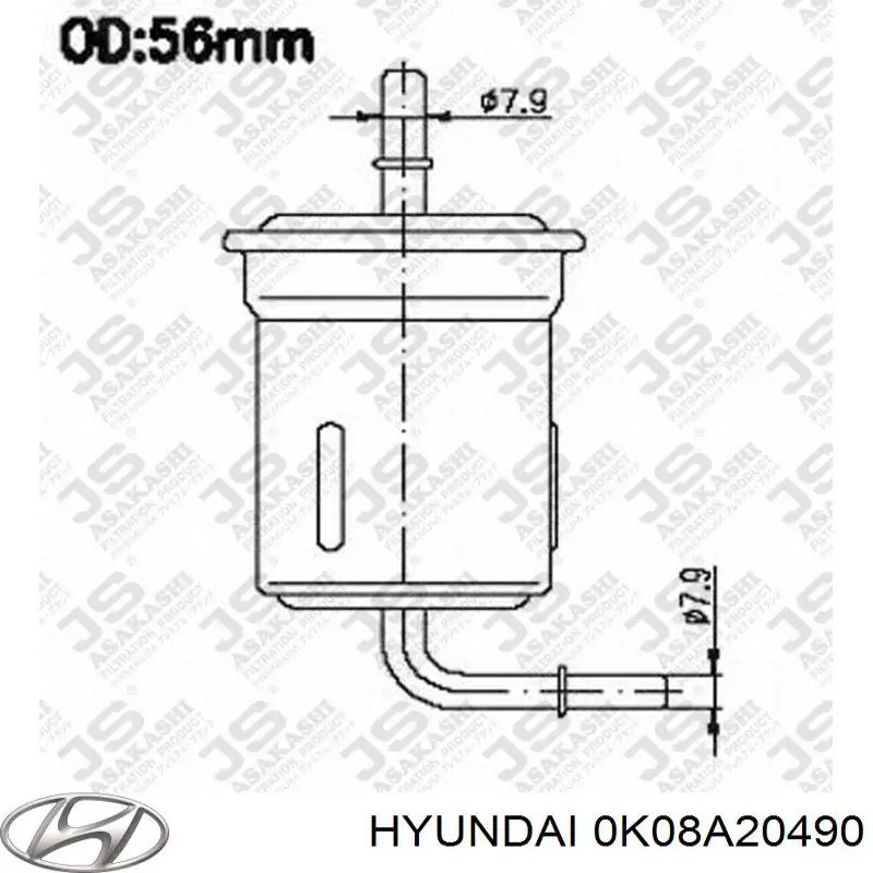 0K08A20490 Hyundai/Kia фільтр паливний