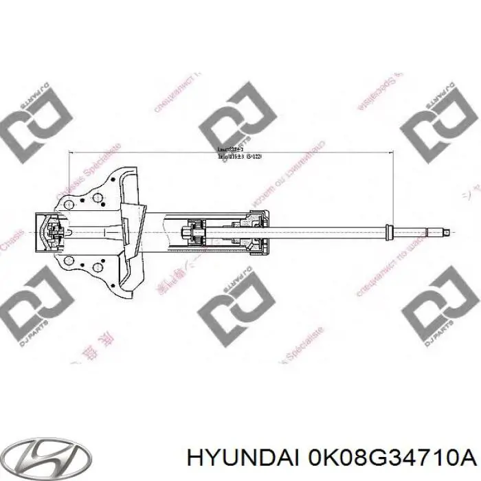 Амортизатор передній, правий Hyundai/Kia 0K08G34710A ціна, від 38.68 USD