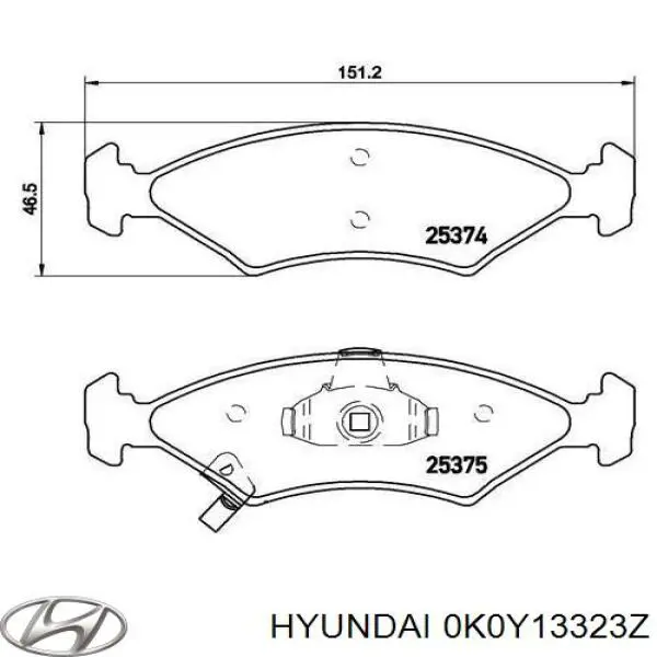 Гальмівні колодки Hyundai/Kia 0K0Y13323Z ціна, від 18.47 USD