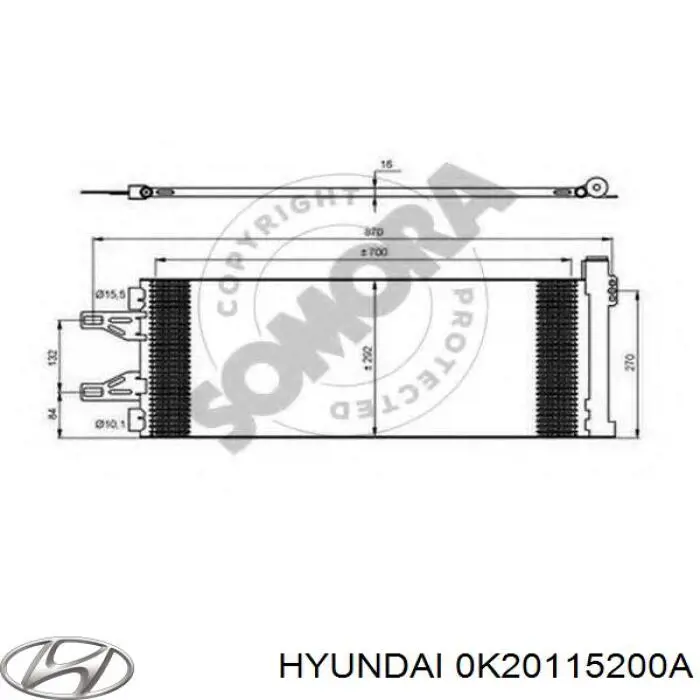 Радіатор 0K20115200A Hyundai/Kia
