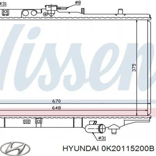 Радіатор основний Hyundai/Kia 0K20115200B ціна, від 77.40 USD