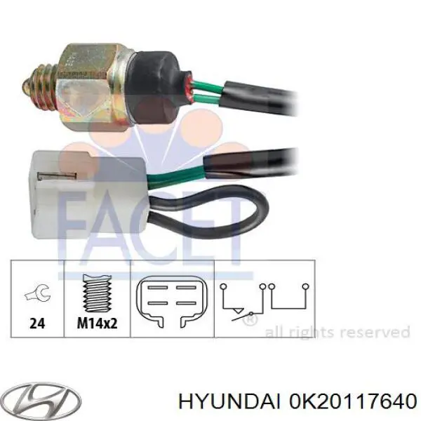 Датчик ліхтарів заднього ходу Hyundai/Kia 0K20117640 ціна, від 33.58 USD