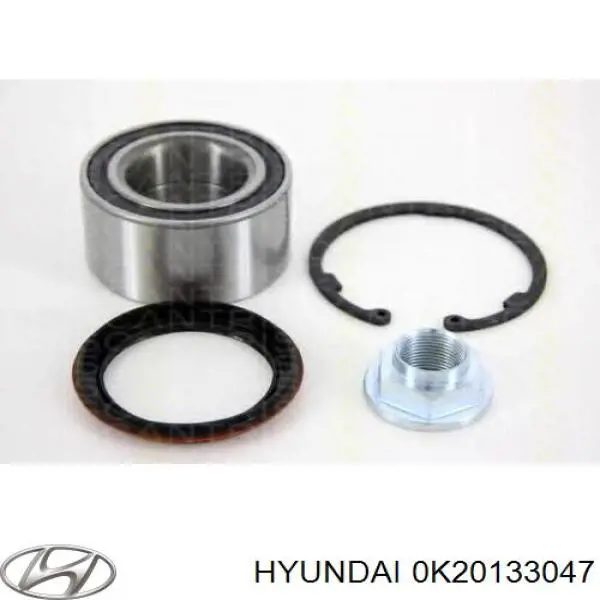 Комплект підшипник маточини передньої Hyundai/Kia 0K20133047 ціна, від 16.76 USD