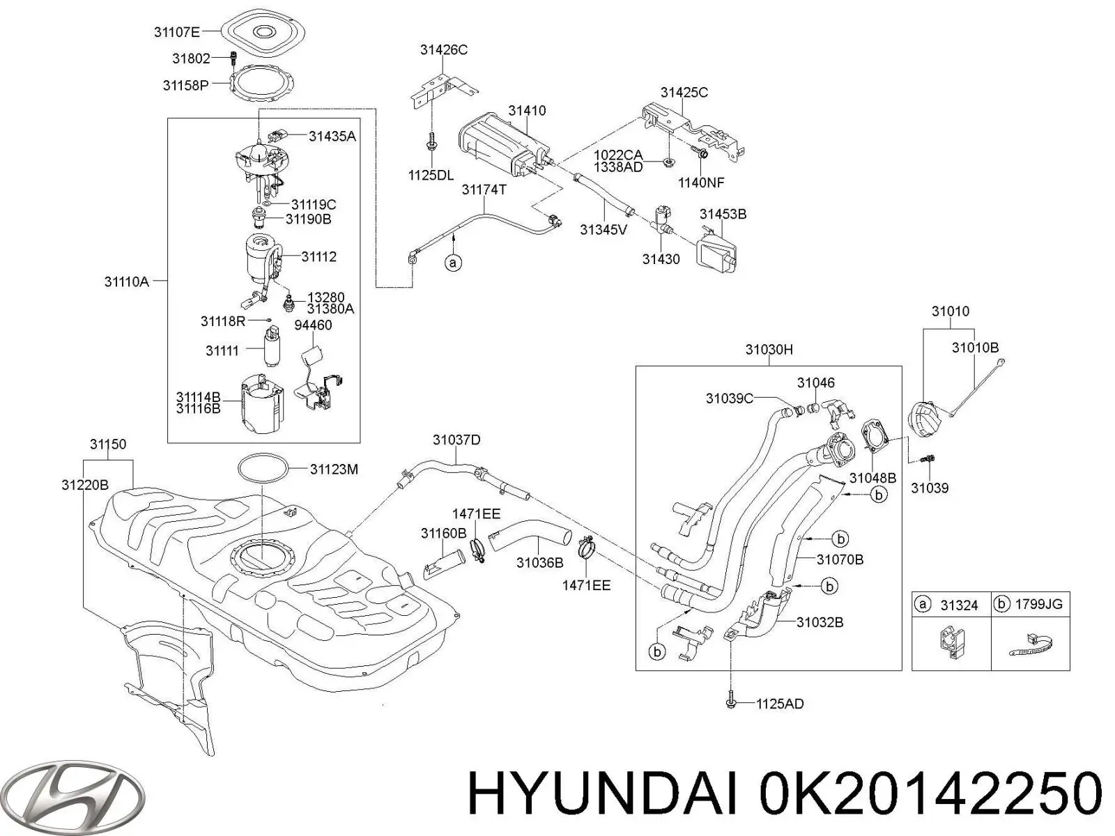 Пробка паливного бака Hyundai/Kia 0K71042250 ціна, від 25.60 USD