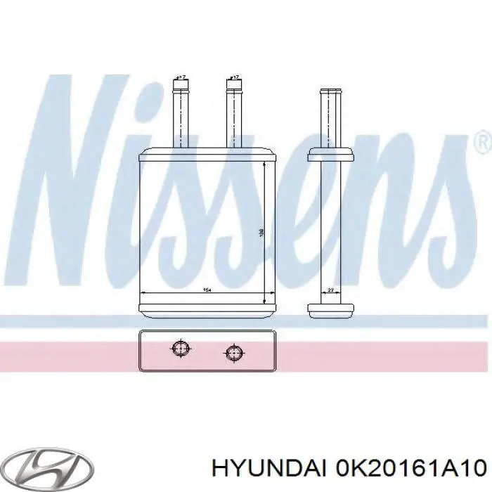 0K20161A10 Hyundai/Kia радіатор пічки (обігрівача)