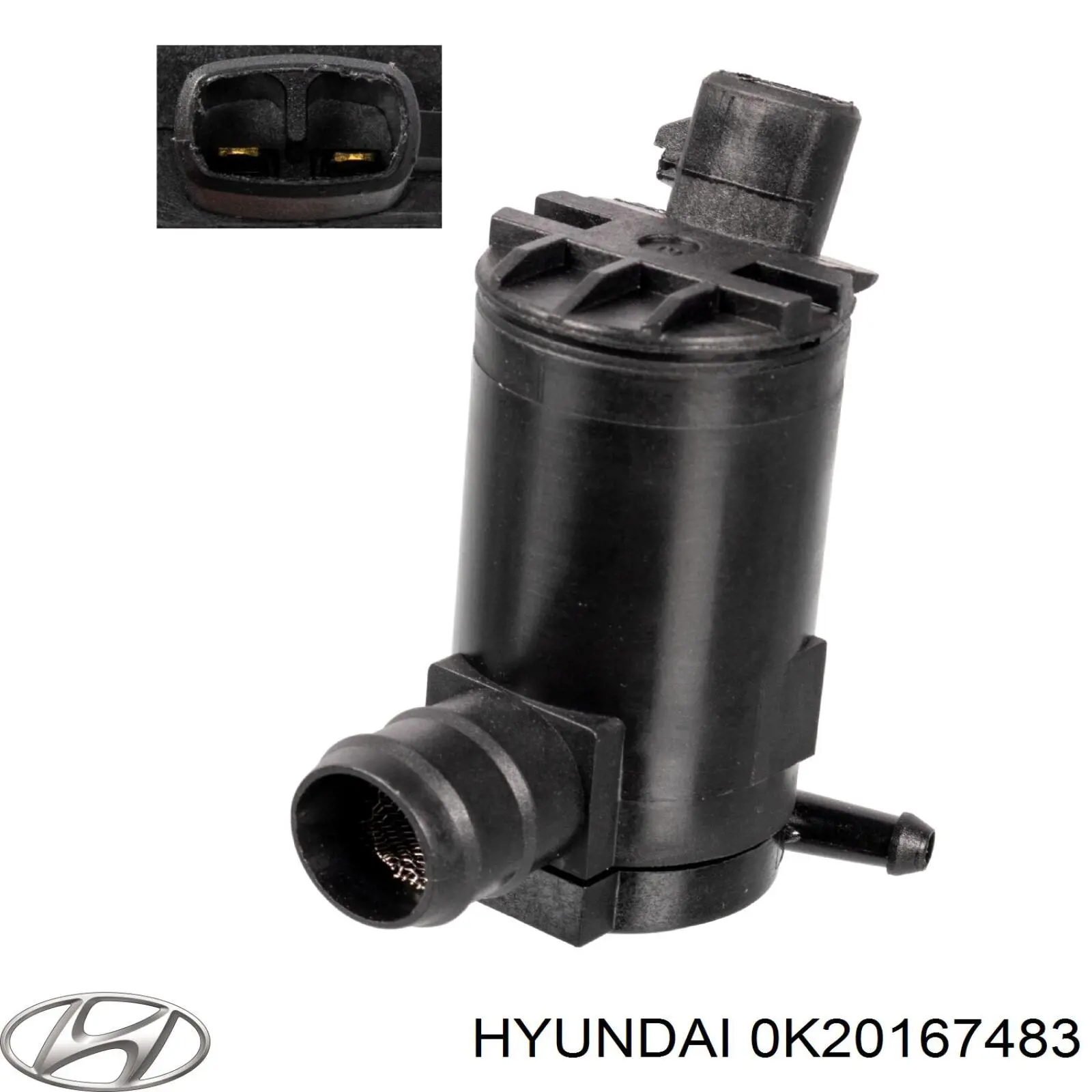 0K20167483 Hyundai/Kia насос-двигун омивача скла, переднього