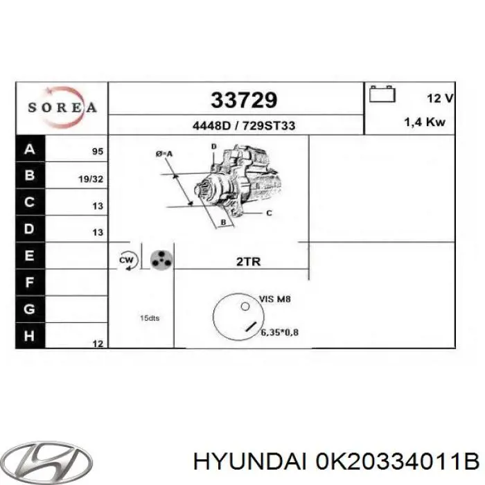 Пружина передньої підвіски Hyundai/Kia 0K2A234011