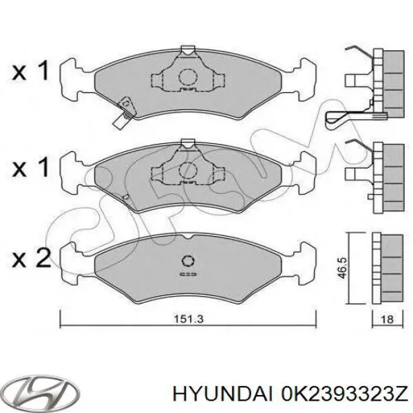 0K2393323Z Hyundai/Kia колодки гальмівні передні, дискові