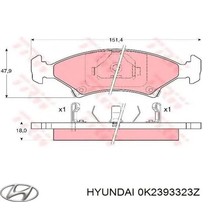 Купити 0K2393323Z Hyundai/Kia Колодки гальмівні передні, дискові