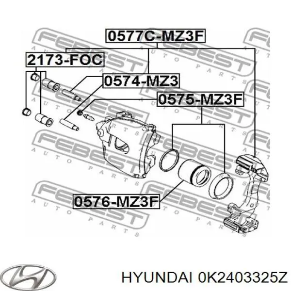 0K2403325Z Hyundai/Kia ремкомплект супорту гальмівного переднього