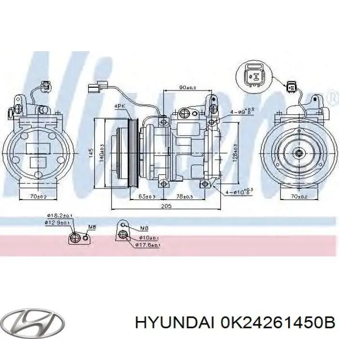 Купити 0K24261450B Hyundai/Kia Компресор кліматичної установки