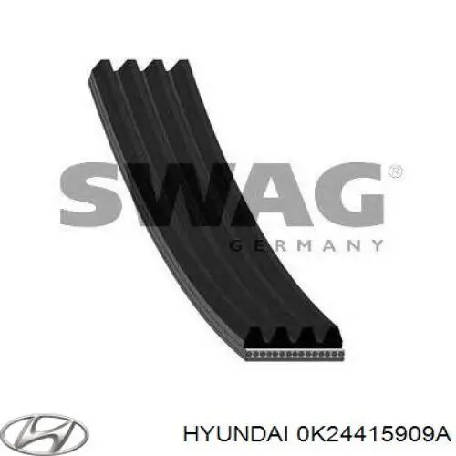Ремінь генератора 0K24415909A Hyundai/Kia