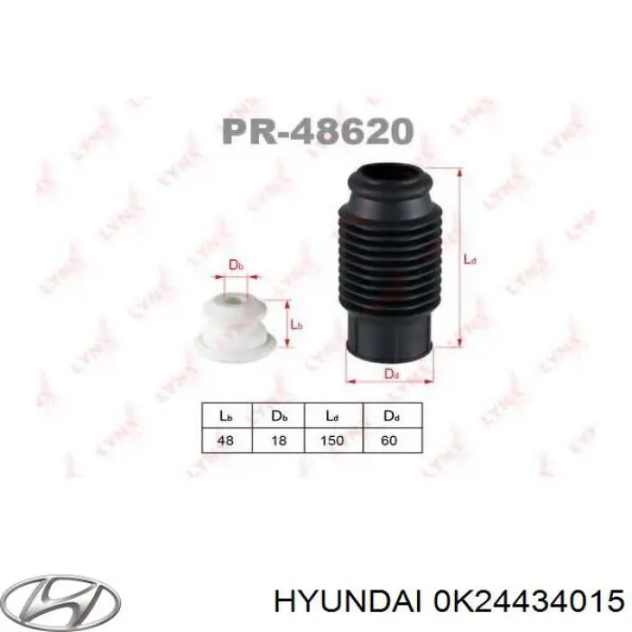 0K24434015 Hyundai/Kia буфер-відбійник амортизатора переднього + пильовик