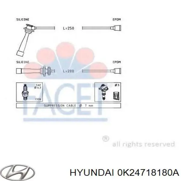 Дроти запалювання Hyundai/Kia 0K24718180A ціна, від 17.62 USD
