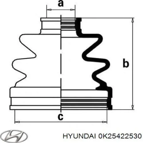 Пильник ШРУСа зовнішній 0K25422530 Hyundai/Kia