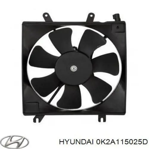 Купити 0K2A115025D Hyundai/Kia Дифузор радіатора охолодження, в зборі з двигуном і крильчаткою