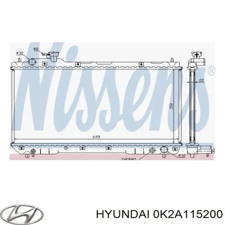 Купити 0K2A115200 Hyundai/Kia Радіатор двигуна