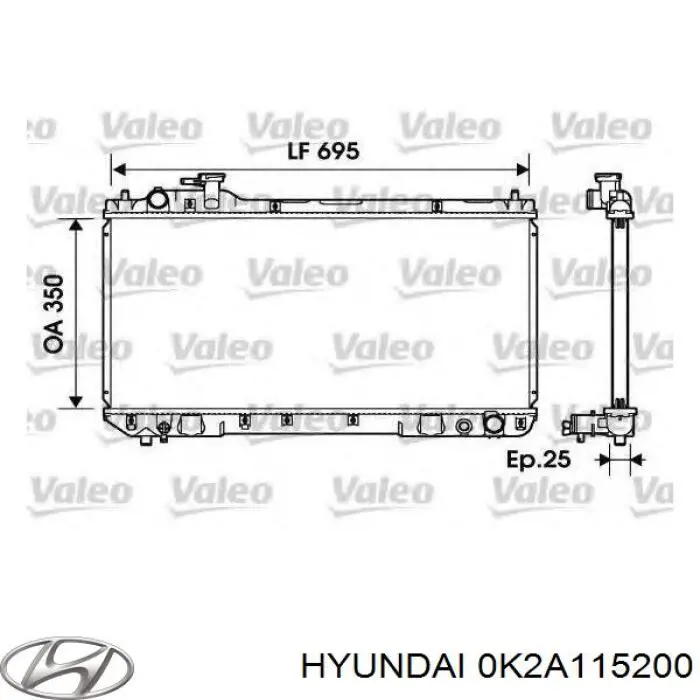 0K2A115200 Hyundai/Kia Радіатор охолодження двигуна