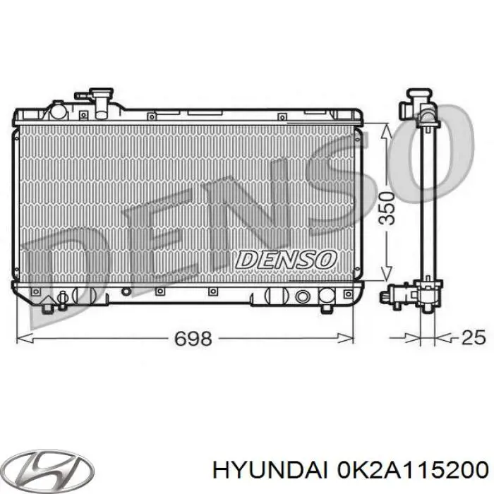 Купити 0K2A115200 Hyundai/Kia Радіатор двигуна