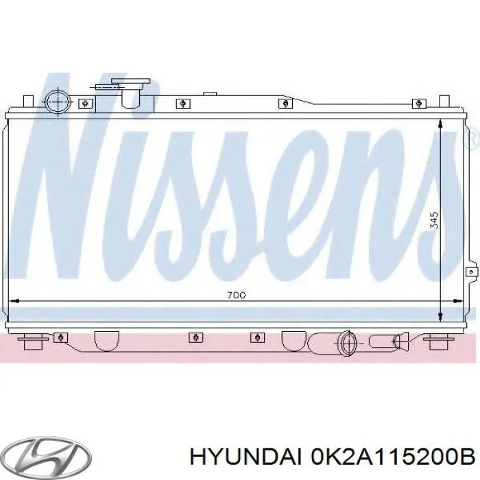 0K2A115200B Hyundai/Kia Радіатор охолодження двигуна