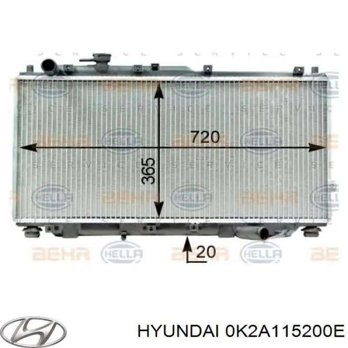 0K2A115200E Hyundai/Kia радіатор охолодження двигуна