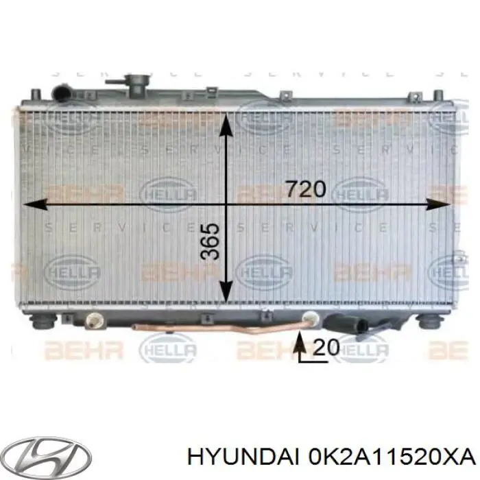 Радіатор 0K2A11520XA Hyundai/Kia