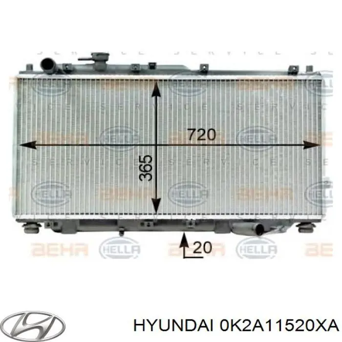 0K2A11520XA Hyundai/Kia Радіатор охолодження двигуна
