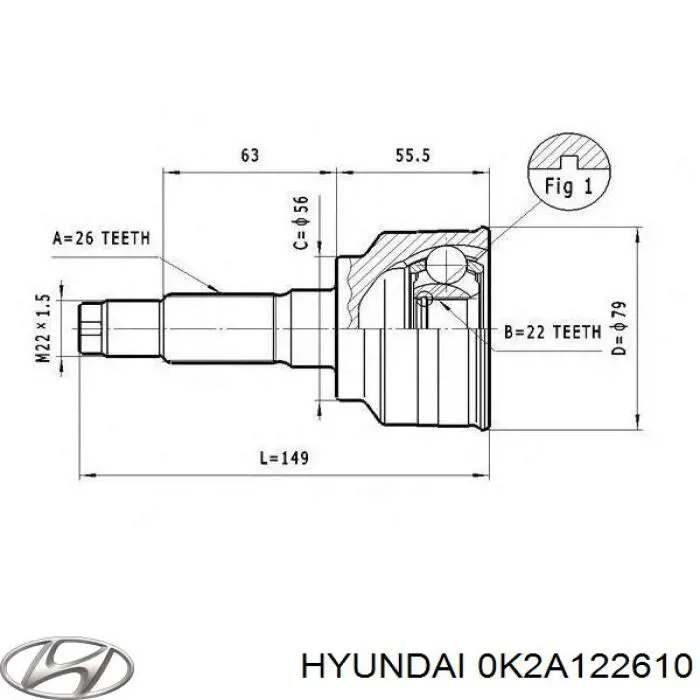 0K2A122610 Hyundai/Kia Граната зовнішня