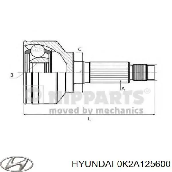 Привід передній лівий Hyundai/Kia 0K2A125600 ціна, від 230.03 USD