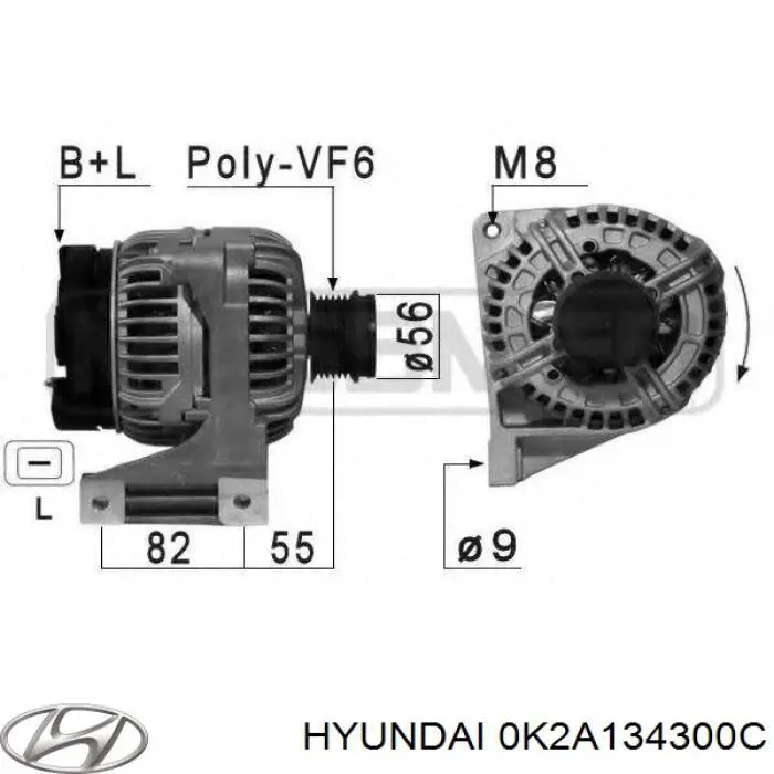 0K2A134300C Hyundai/Kia Важіль передньої підвіски нижній, правий