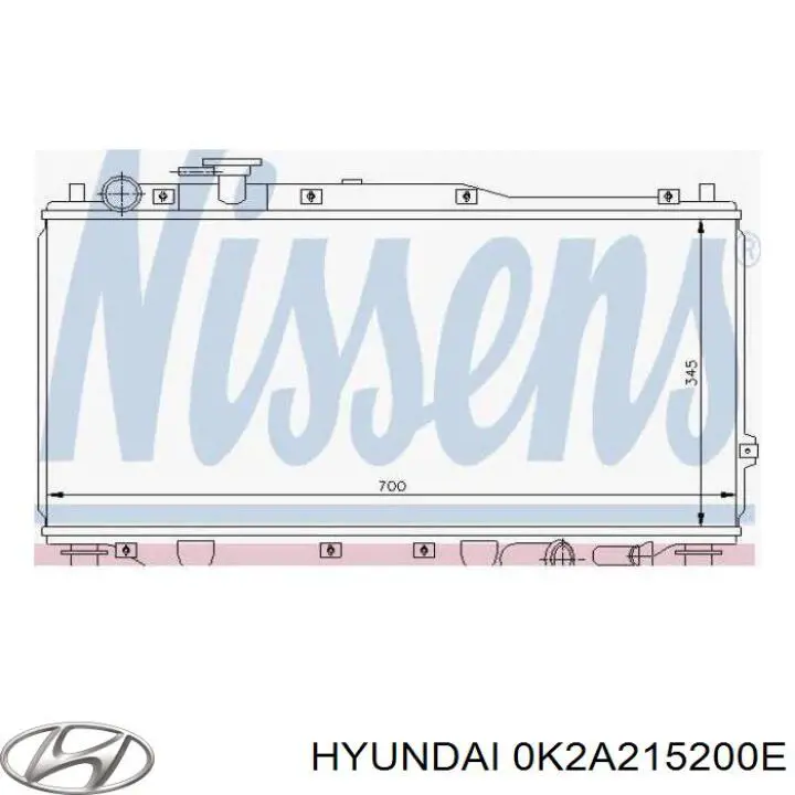 Купити 0K2A21520XA Hyundai/Kia Радіатор двигуна