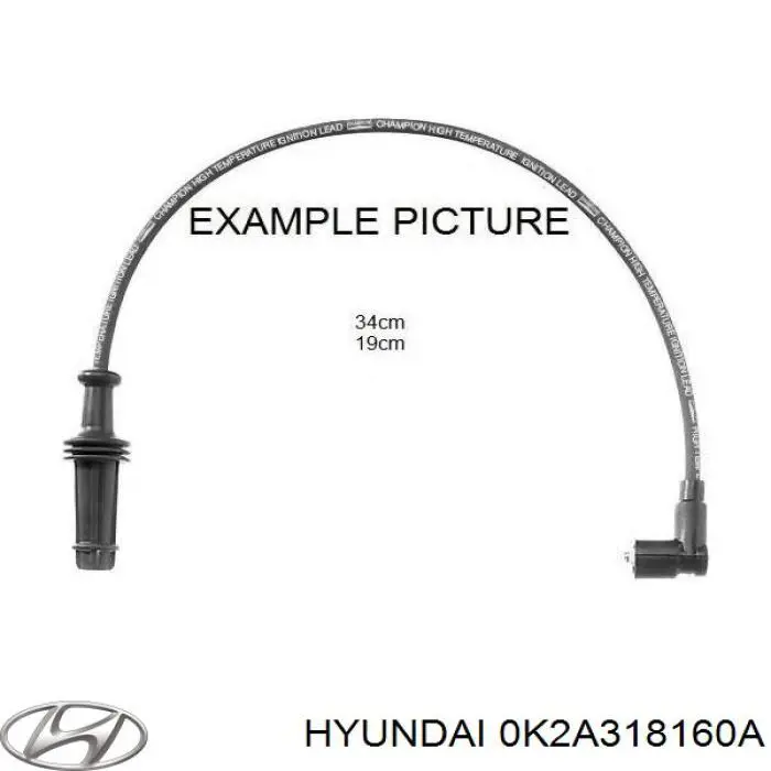 0K2A318160A Hyundai/Kia кабель високовольтний, циліндр №1